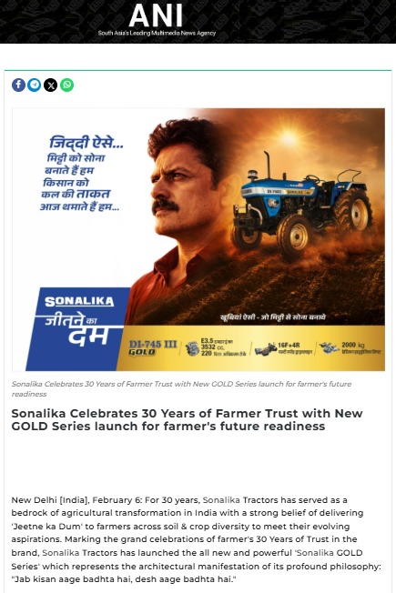 Sonalika Unveils GOLD DI 745 III and GOLD DI 55 III Tractors with Advanced Power & Performance