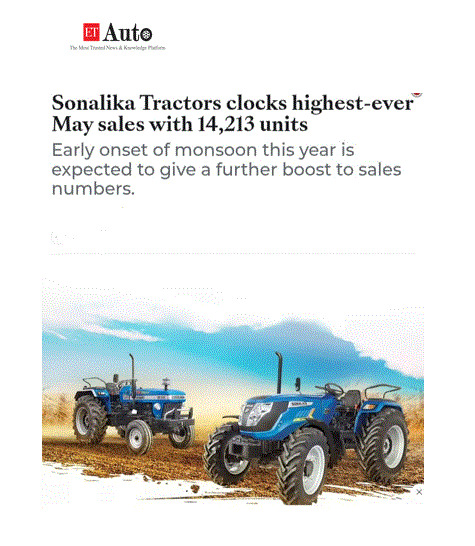New May Milestone Achieved: Sonalika Hits 14,213 Tractor Sales